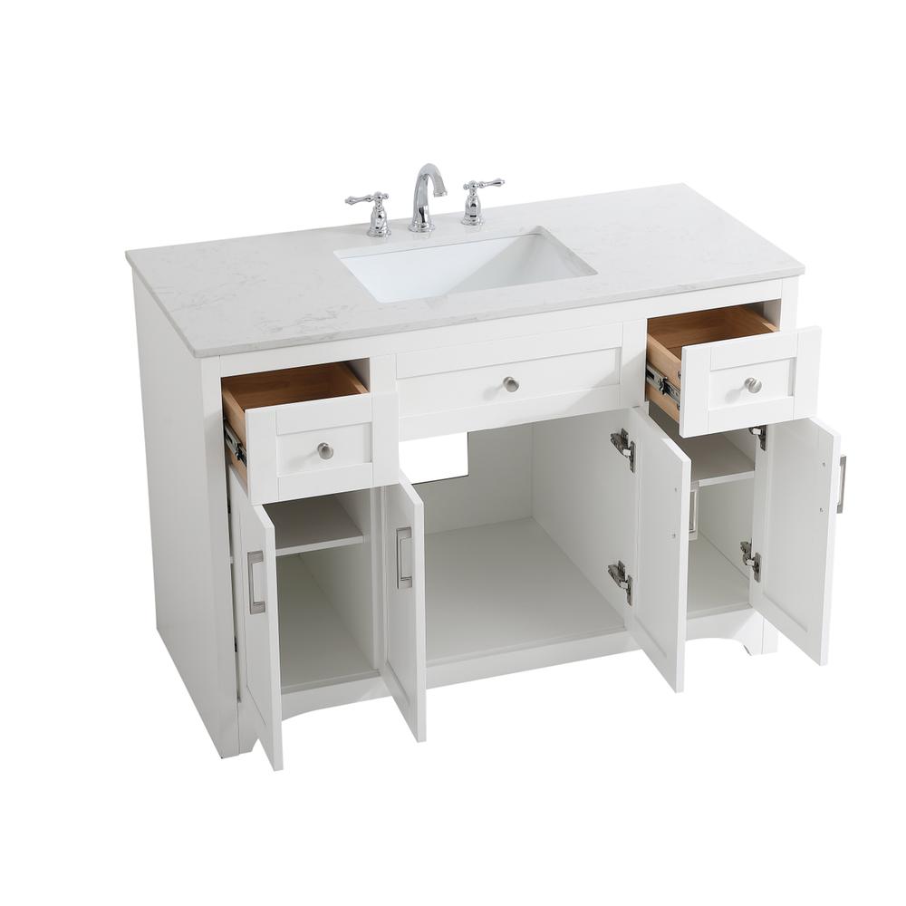 48 inch Single Bathroom Vanity in White. Picture 9