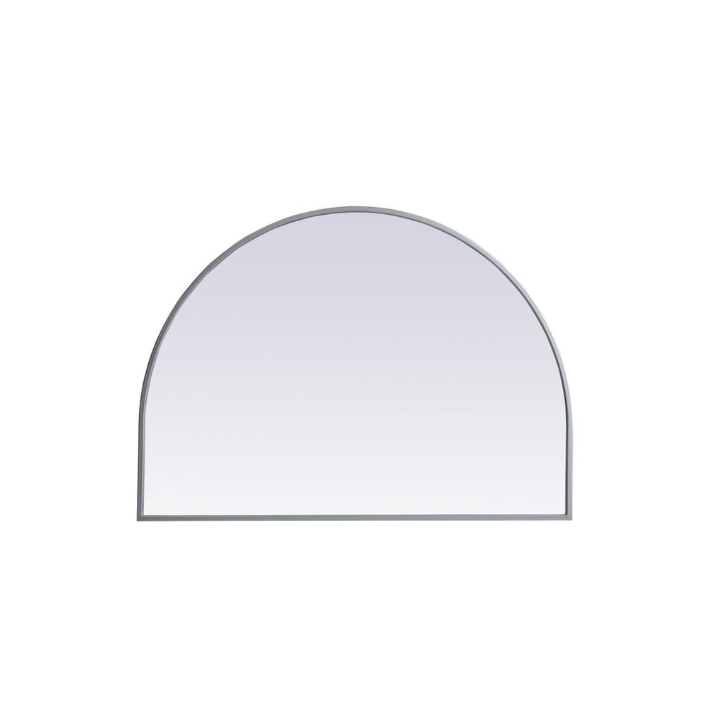 Metal Frame Arch Mirror 33x24 Inch in Silver. Picture 1