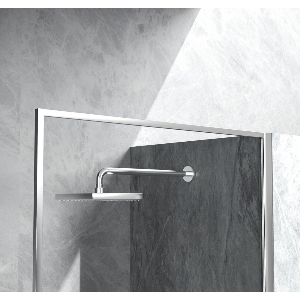 Fixed framed shower door 35 x 76 Polished Chrome. Picture 5