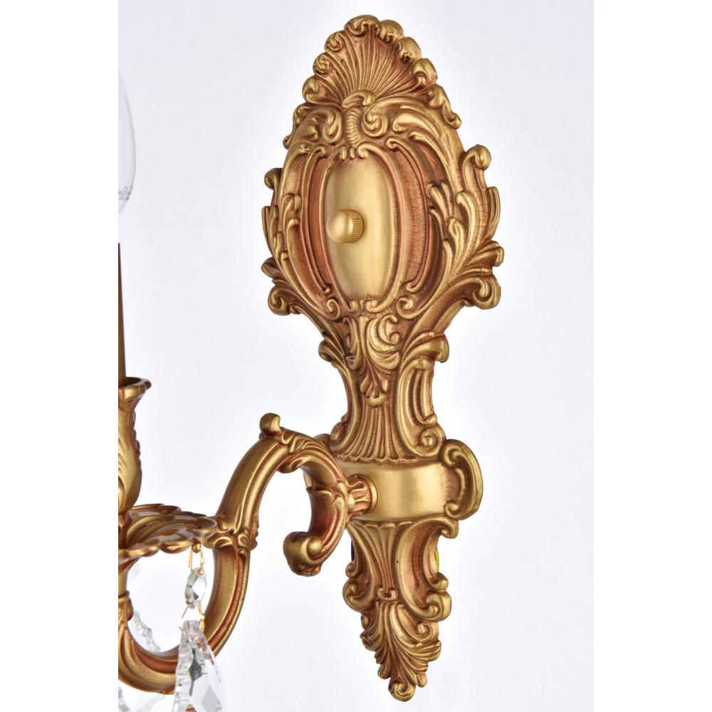 Monarch 1 light French Gold Wall Sconce Clear Royal Cut Crystal. Picture 5