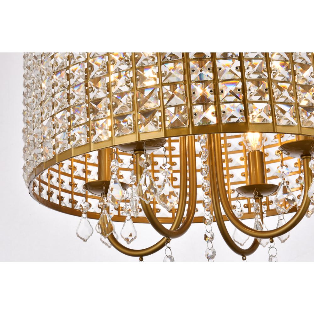 Elise 17 inch flush mount in brass. Picture 4