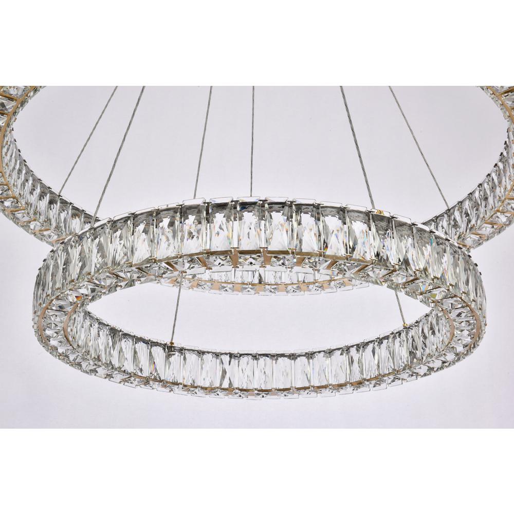 Monroe 36 inch LED double ring chandelier in gold. Picture 3