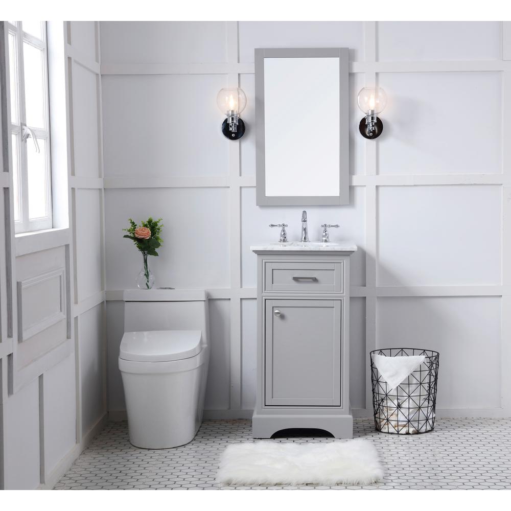 19 in. Single Bathroom Vanity set in light grey. Picture 6
