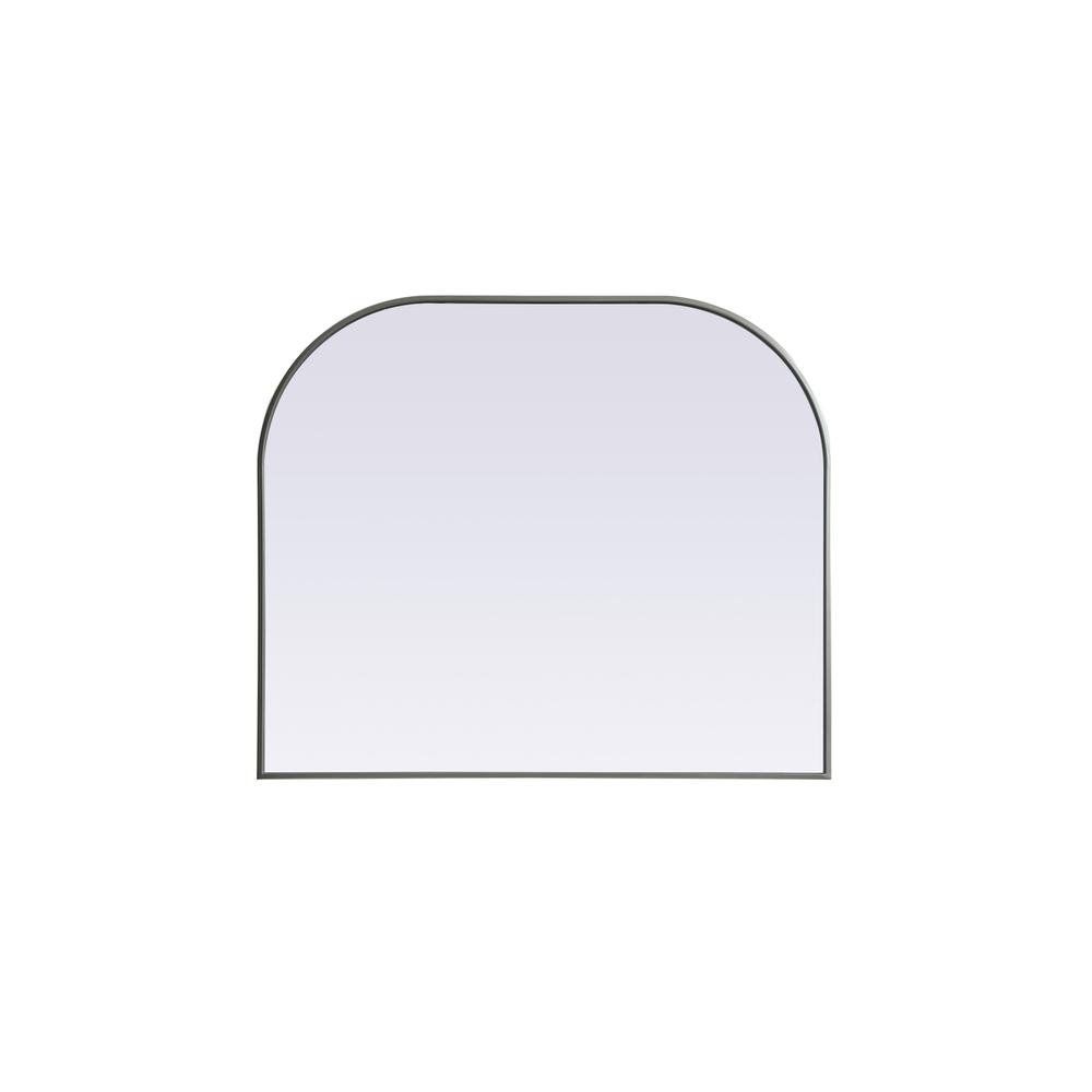 Metal Frame Arch Mirror 40x34 Inch in Silver. Picture 1