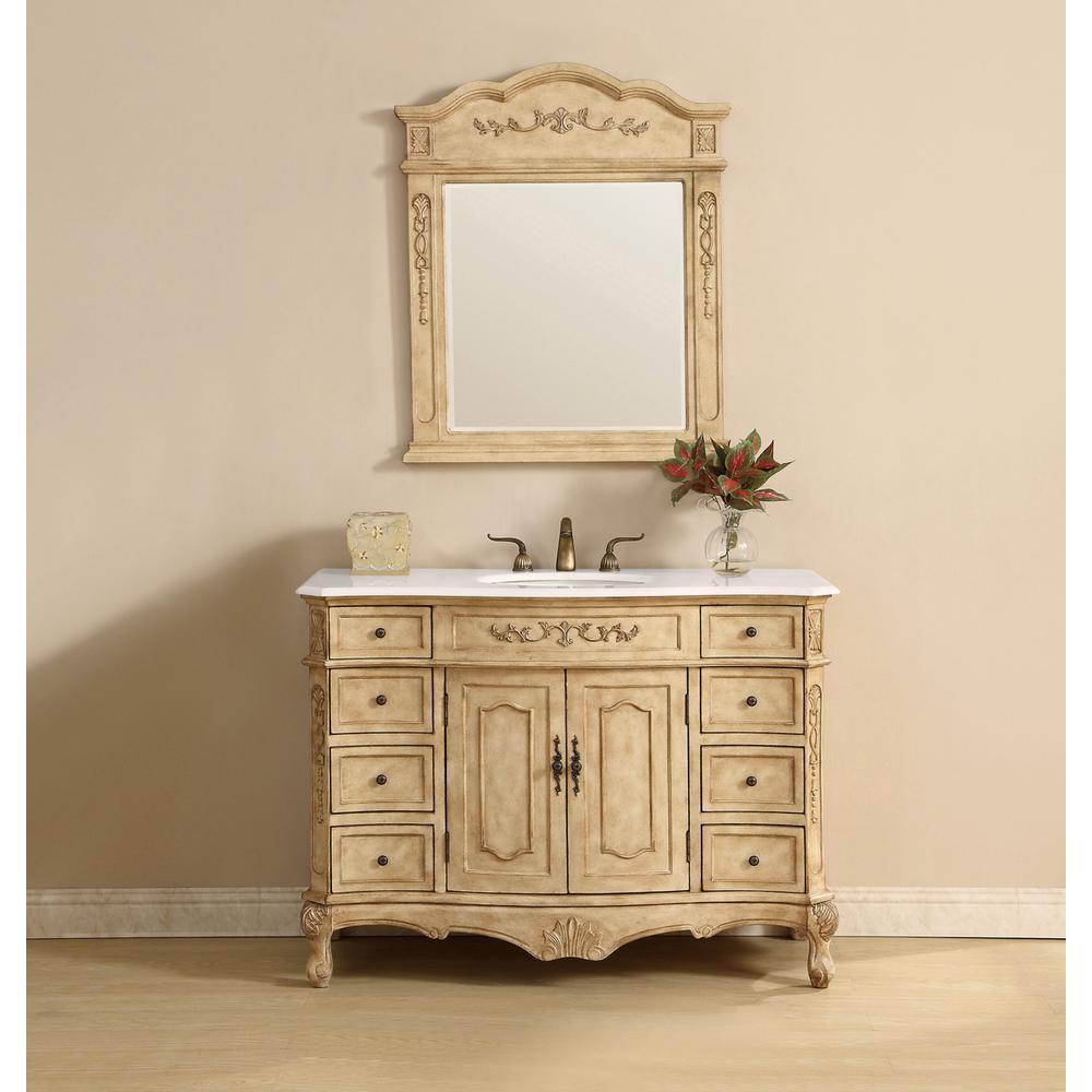 48 inch Single Bathroom vanity in Antique Beige. Picture 11
