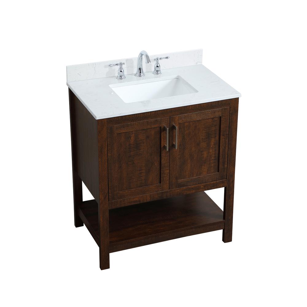 30 inch Single Bathroom Vanity in Espresso with Backsplash. Picture 9