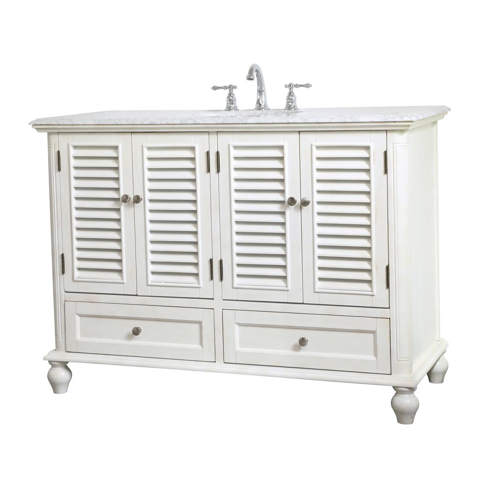 48 inch Single Bathroom Vanity in Antique White. Picture 6