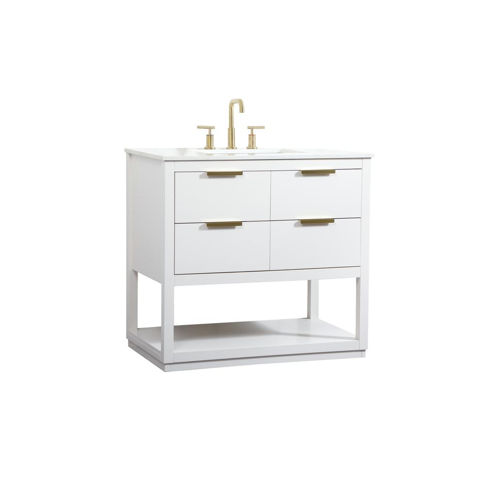 36 inch Single bathroom vanity in white. Picture 7