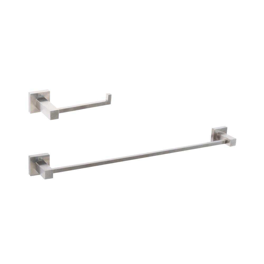 Isla 2-Piece Bathroom Hardware Set in Brushed Nickel. Picture 1