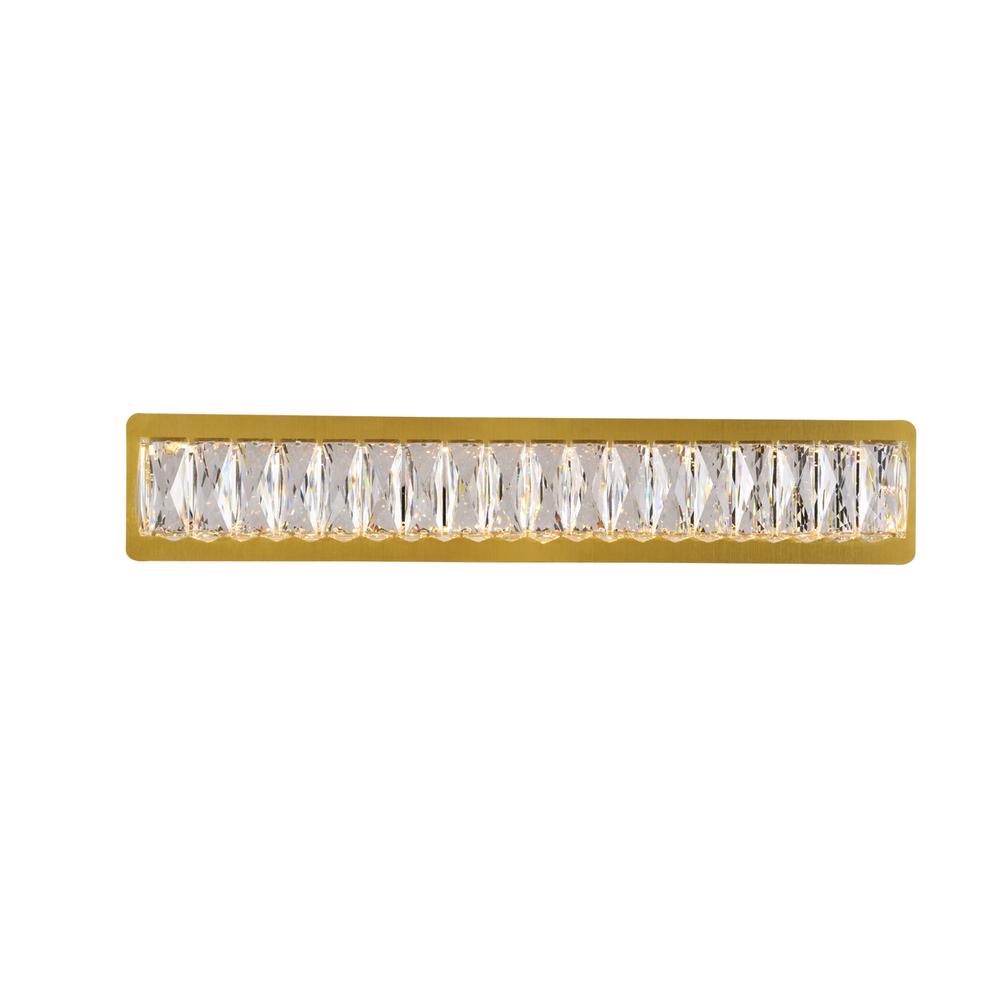 Monroe Integrated LED chip light gold Wall Sconce Clear Royal Cut Crystal. Picture 1