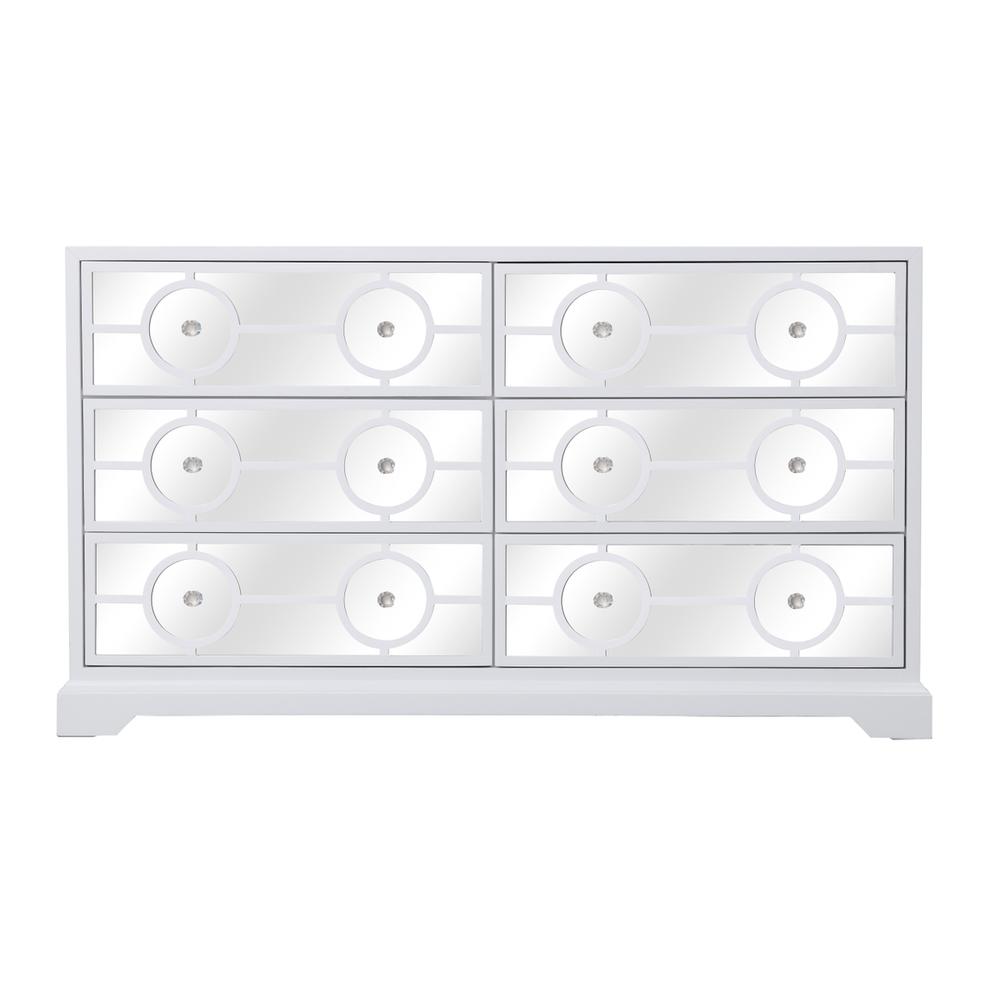 60 in. mirrored six drawer cabinet in white. Picture 1