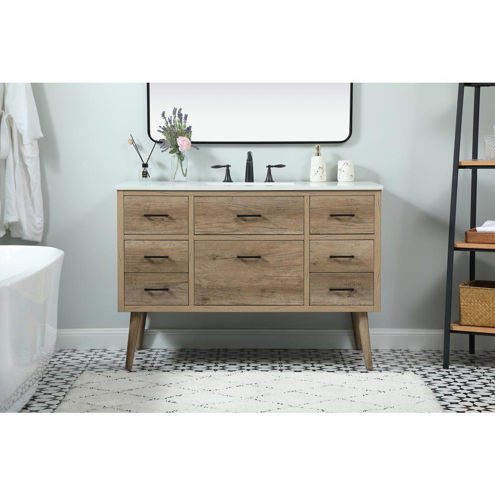 48 inch Single bathroom vanity in natural oak. Picture 14