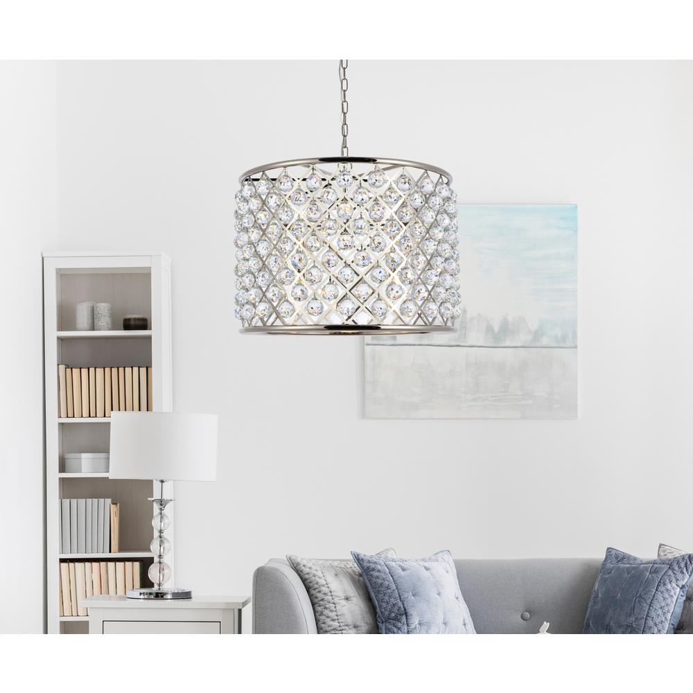 Madison 8 light polished nickel Chandelier Clear Royal Cut Crystal. Picture 7
