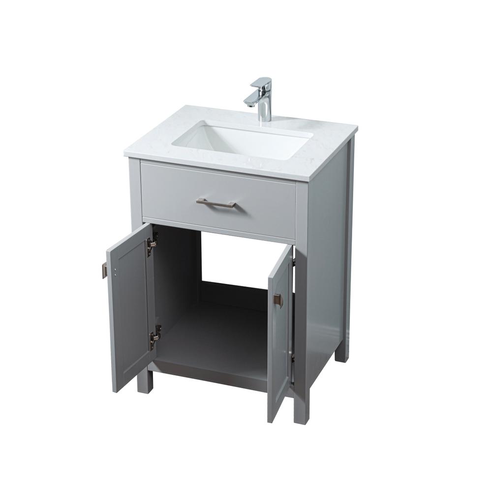 24 Inch SIngle Bathroom Vanity In Grey. Picture 9