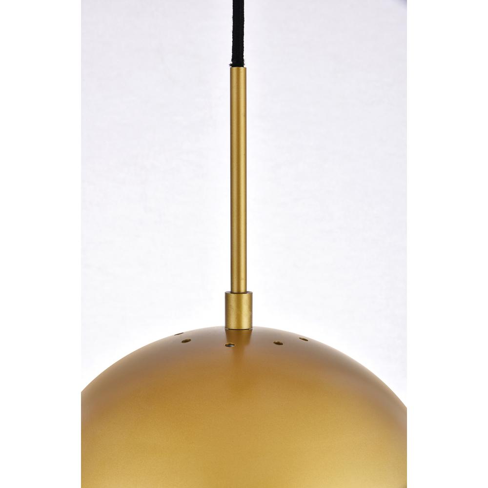 Eclipse 1 Light Brass Pendant With Frosted White Glass. Picture 4