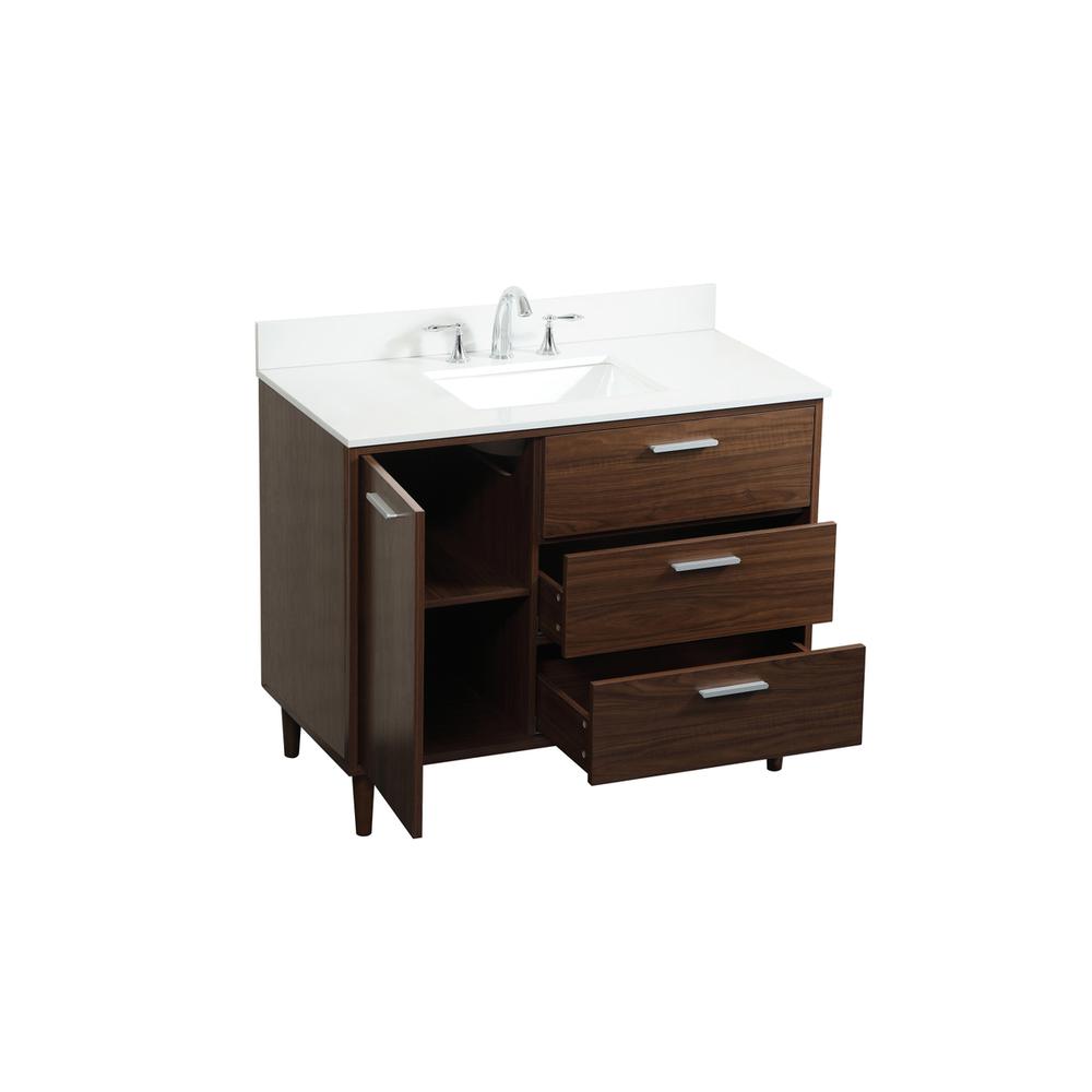 42 inch bathroom vanity in Walnut with backsplash. Picture 9