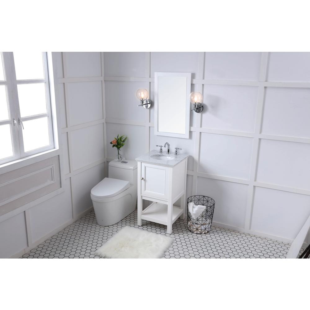 19 in. Single bathroom vanity set in White. Picture 10