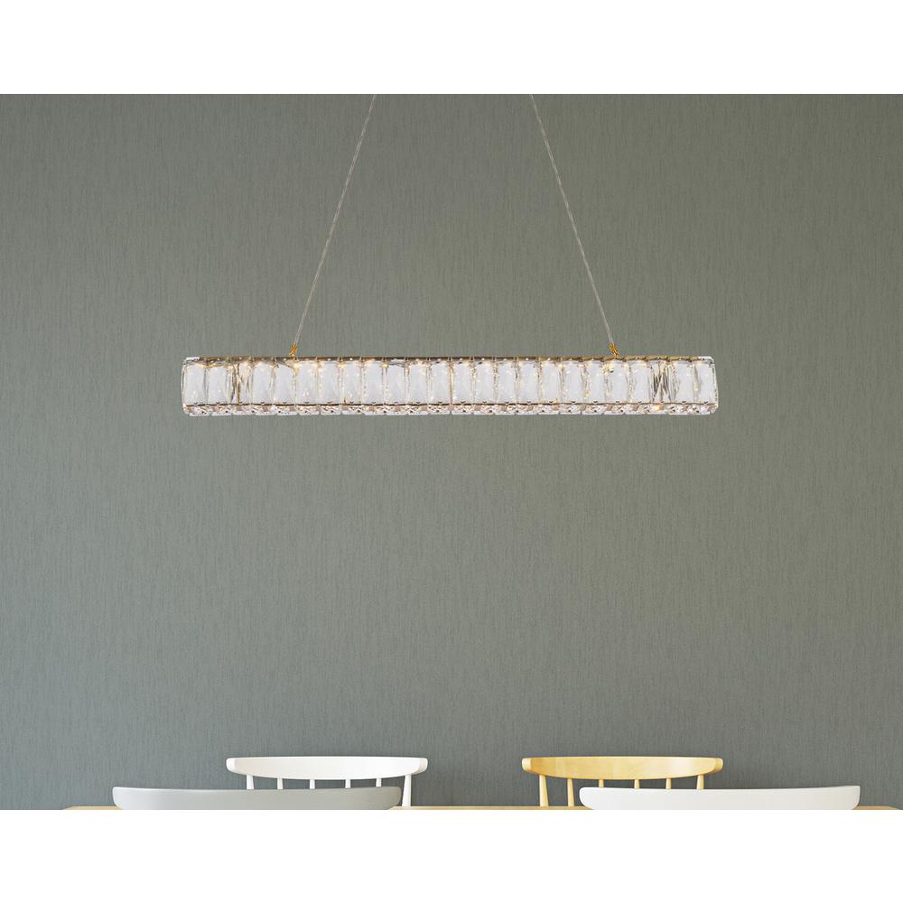 Monroe 31 inch LED linear pendant in gold. Picture 8