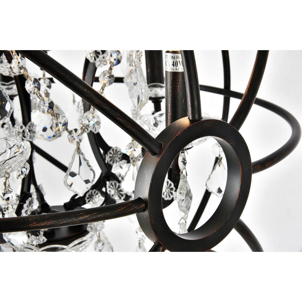 Geneva 5 light Dark Bronze Pendant Clear Royal Cut crystal. Picture 5