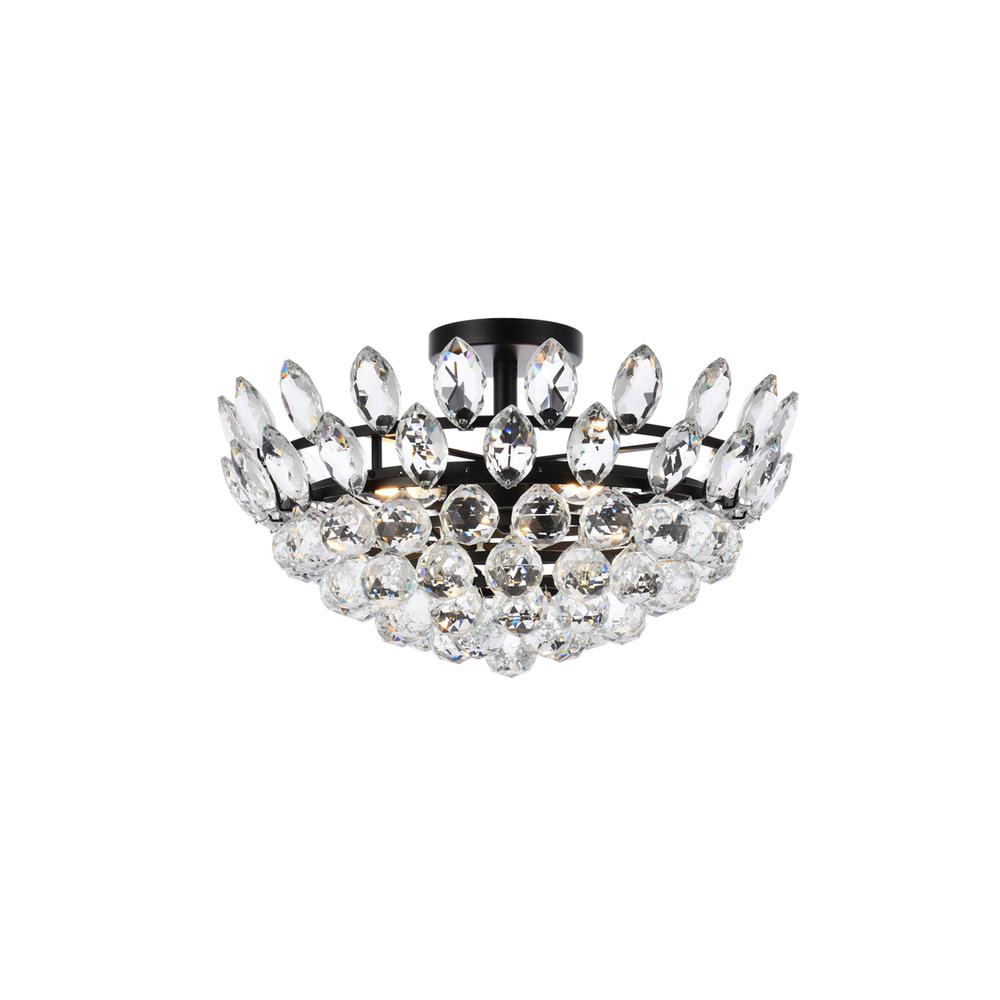 Emilia 18 inch flush mount in black. Picture 1