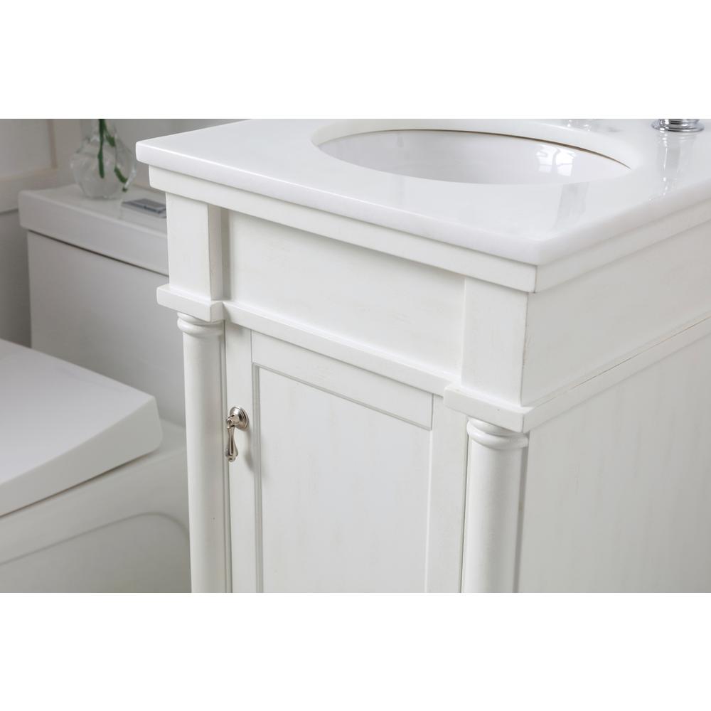 18 inch Single Bathroom vanity in antique white. Picture 4