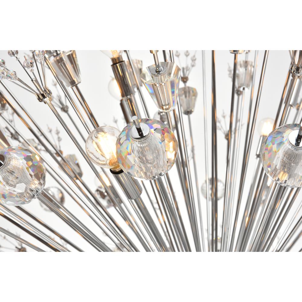 Vera 48 inch three tiers crystal starburst chandelier in chrome. Picture 3
