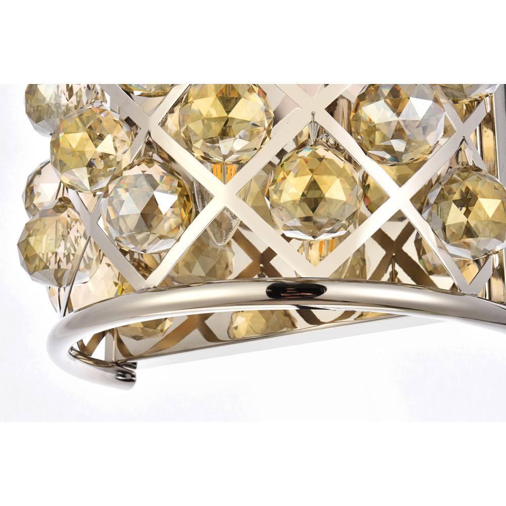 Madison 1 light polished Nickel Wall Sconce Golden Teak. Picture 3