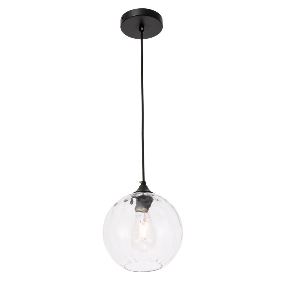 Cashel 1 light Black and Clear glass pendant. Picture 5