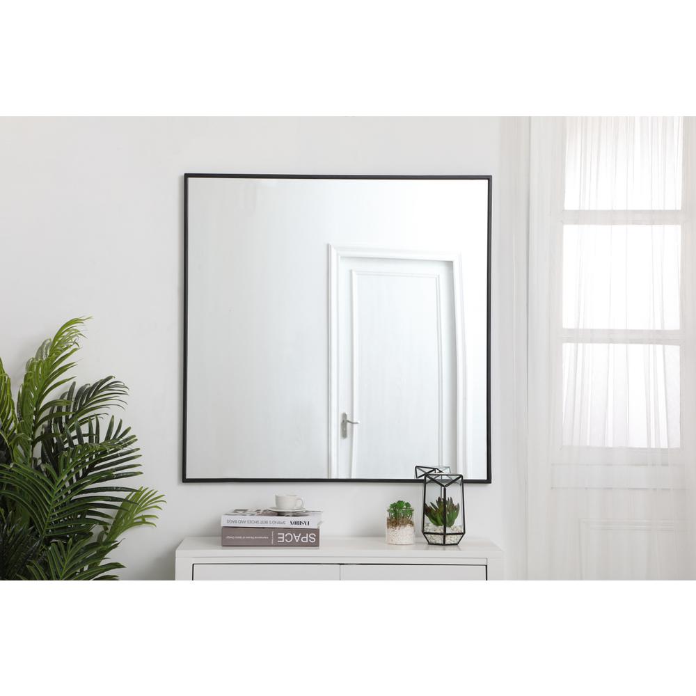 Metal frame square mirror 36 inch in Black. Picture 8