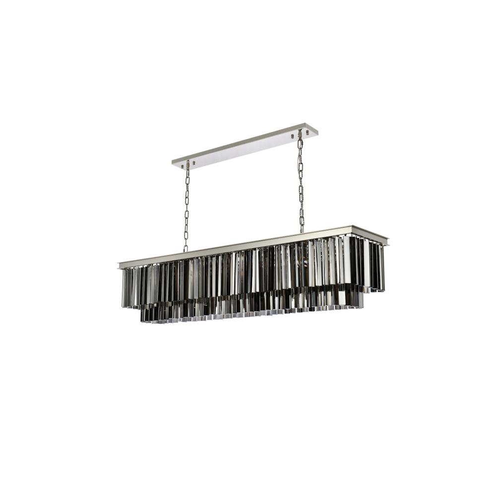 Sydney 12 light polished nickel Chandelier Silver Shade (Grey) Royal Cut Crystal. Picture 6