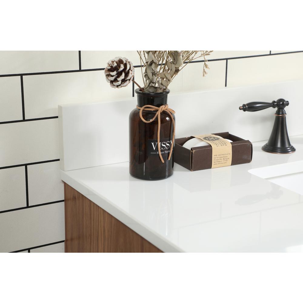 36 inch Single bathroom vanity in walnut brown with backsplash. Picture 5