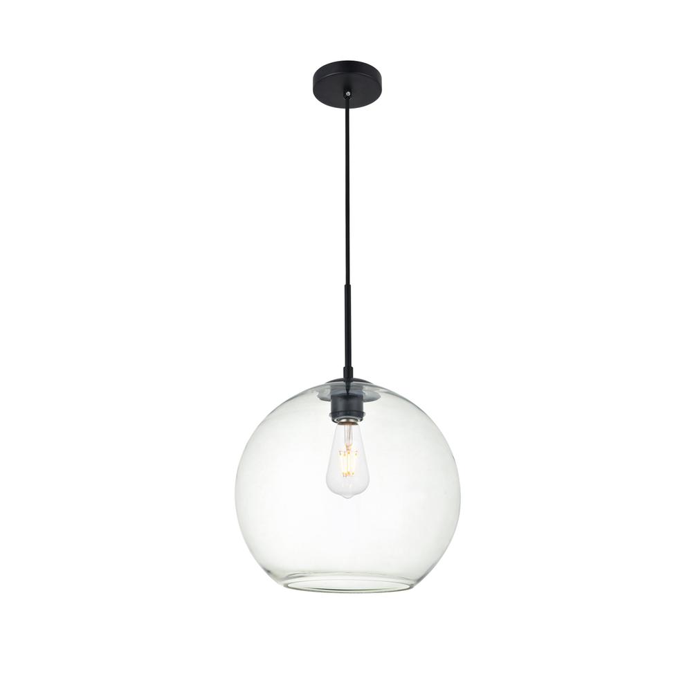 Baxter 1 Light Black Pendant With Clear Glass. Picture 2