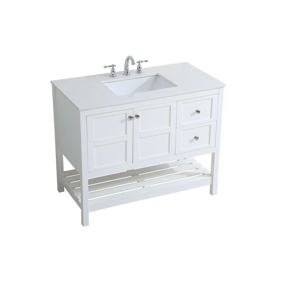 42 inch Single Bathroom Vanity in White. Picture 7