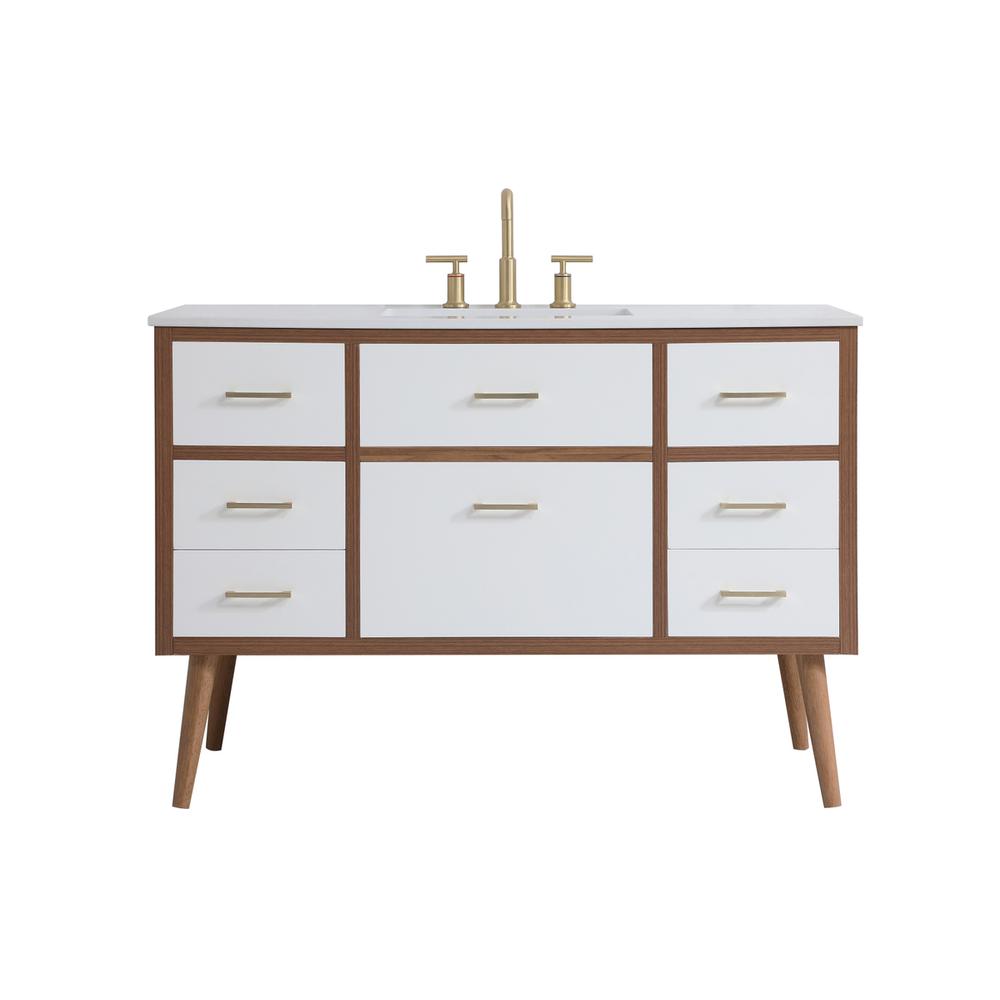 48 inch bathroom vanity in White. Picture 1