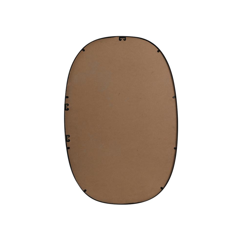 Metal Frame Oval Mirror 27x40 Inch in Black. Picture 10