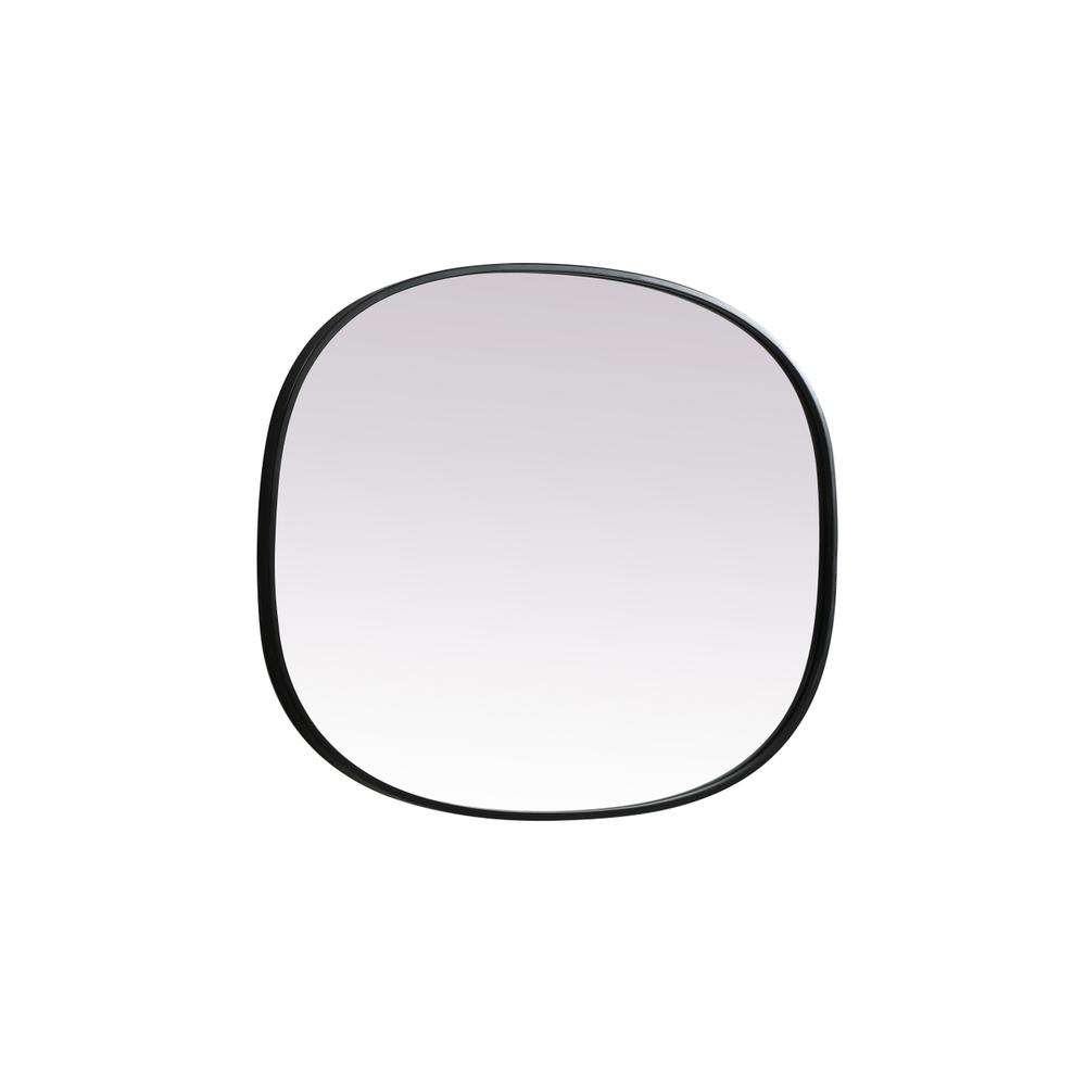 Metal Frame Oval Mirror 27x36 Inch in Black. Picture 9