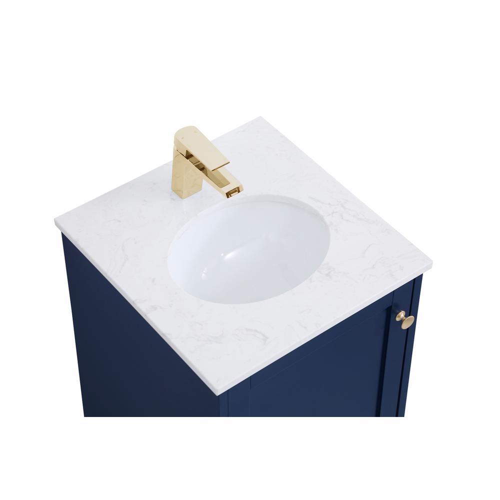 18 inch Single Bathroom Vanity in Blue. Picture 9