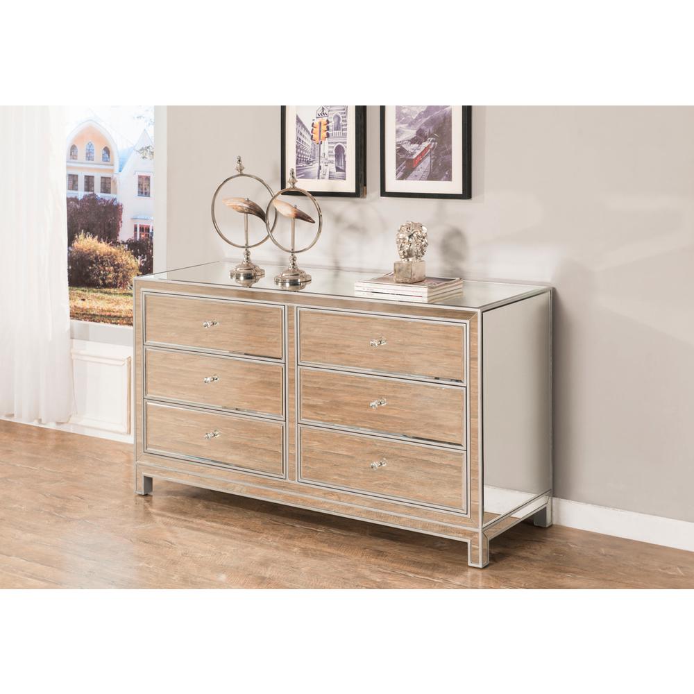 Dresser 6 drawers 60in. W x 18in. D x 32in. H in antique silver paint. Picture 9