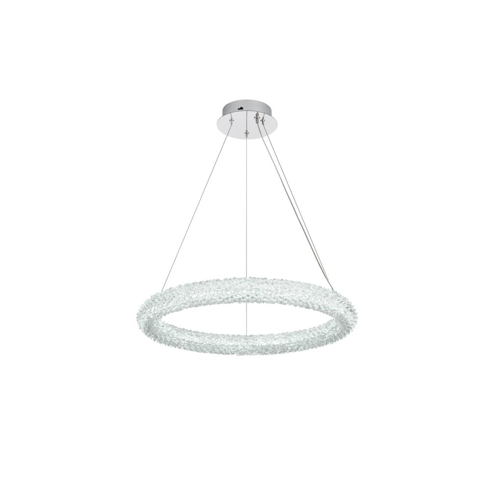 Bowen 24 inch Adjustable LED Chandelier in Chrome. Picture 3