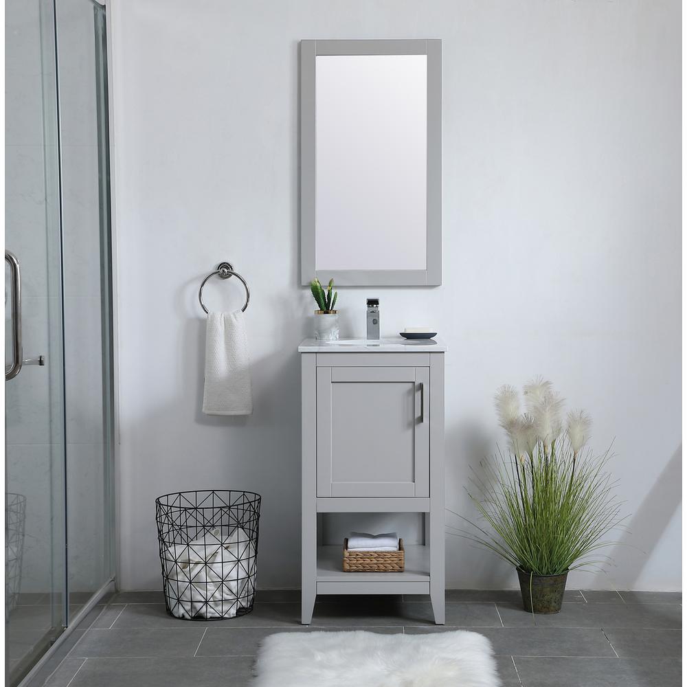 18 inch Single Bathroom Vanity in Grey. Picture 6