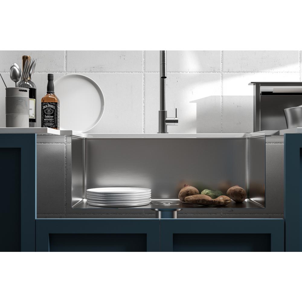 Stainless Steel farmhouse kitchen sink L30'' x W21'' x H10". Picture 5