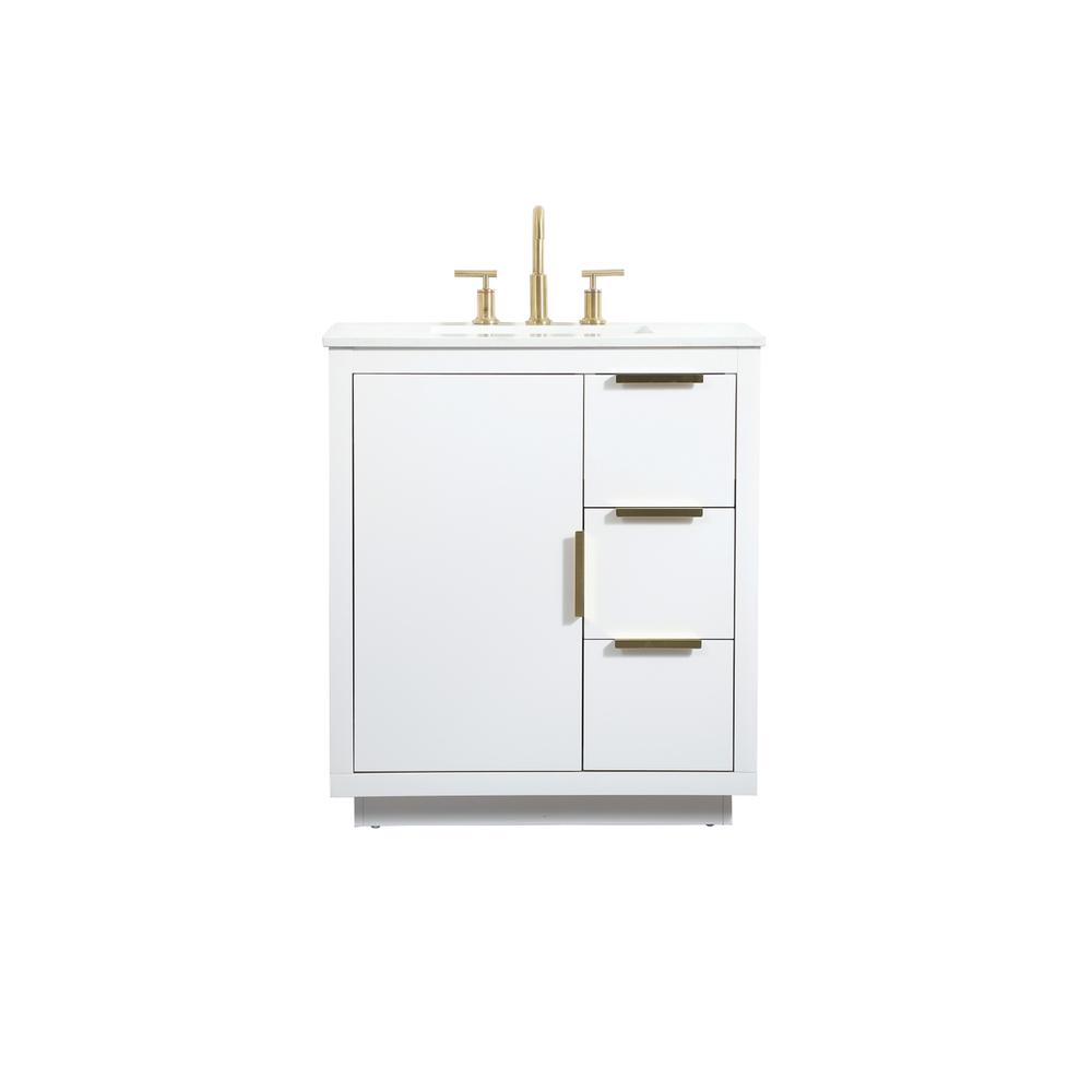 30 inch Single bathroom vanity in white. Picture 1