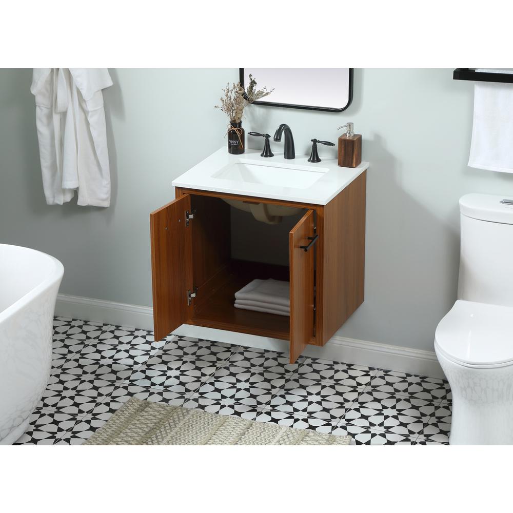 24 inch Single bathroom vanity in teak. Picture 6