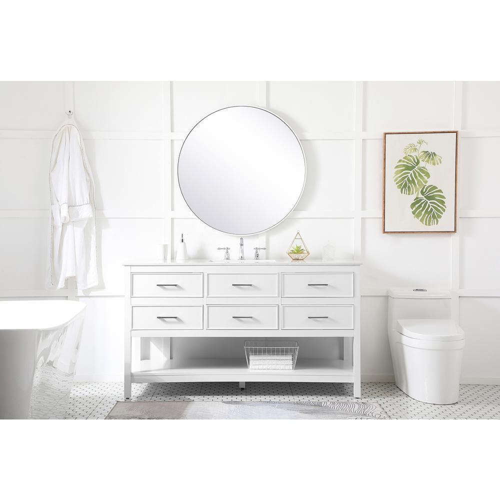 60 inch Single bathroom vanity in white. Picture 4