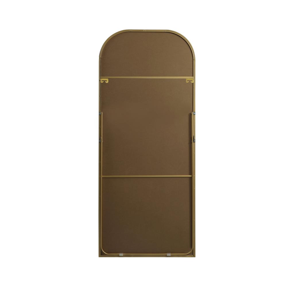 Metal Frame Arch Full Length Mirror 32x76 Inch in Brass. Picture 10