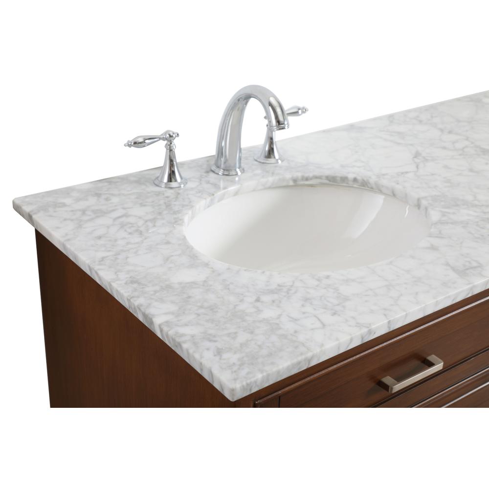 60 In. Double Bathroom Vanity Set In Teak. Picture 7