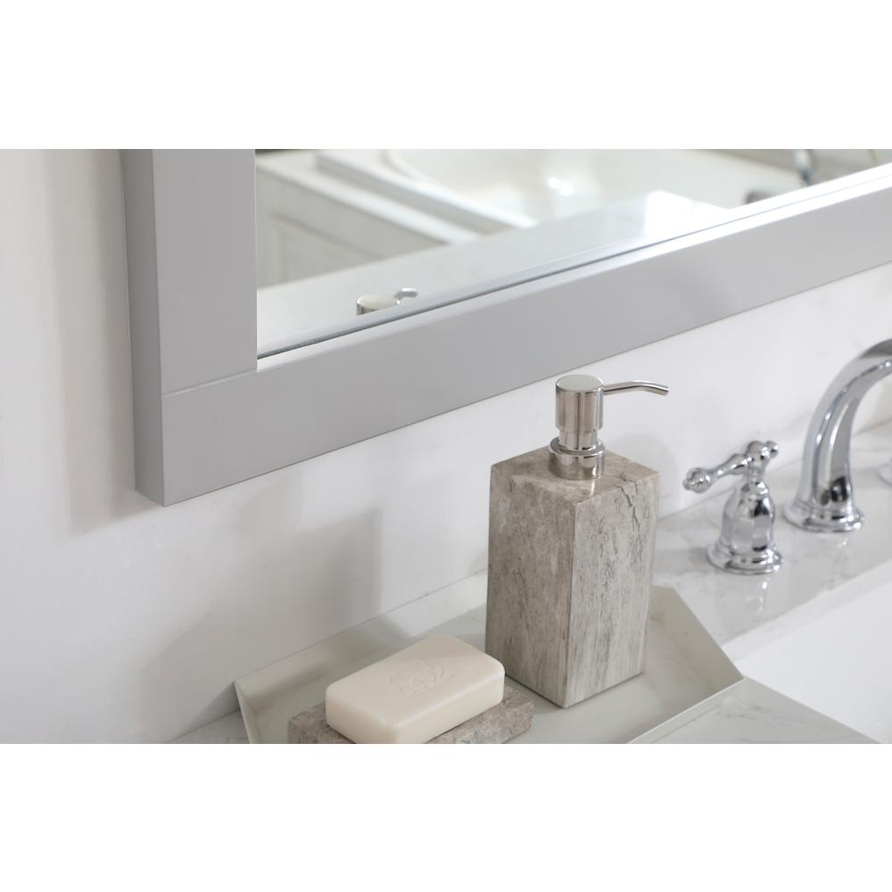 Aqua rectangle vanity mirror 42 inch in Grey. Picture 4