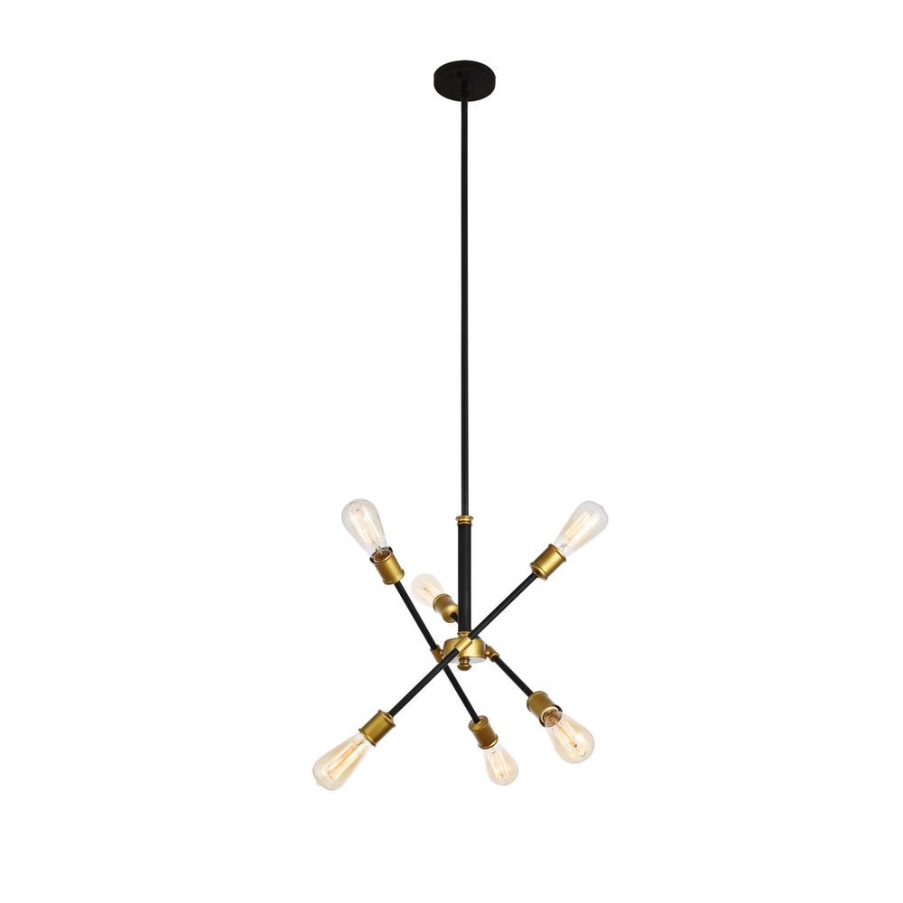 Axel 6 Lights Black Pendant. Picture 1