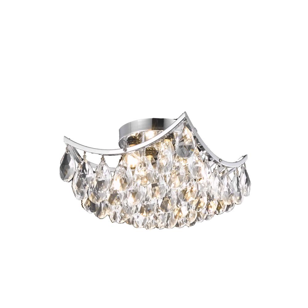 Clara Collection Flush Mount D10in H8in Lt:4 Chrome Finish. Picture 1