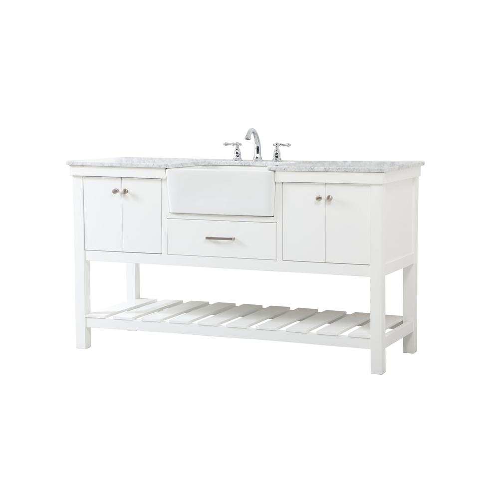 60 inch Single bathroom vanity in white. Picture 7